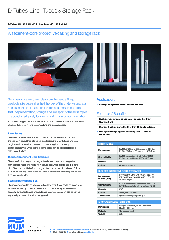 KUM Product Sheet D-Tubes. Liner Tubes & Storage Rack (2).pdf