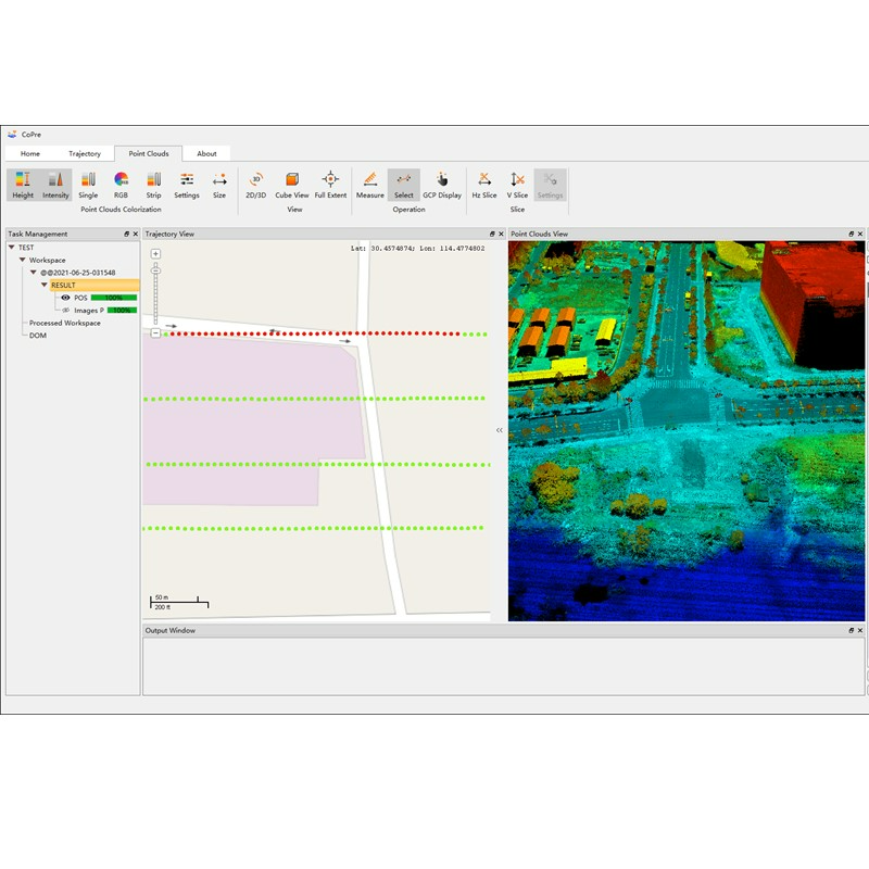 CoPre is an advanced, user-friendly lidar data processing software to process raw data, including POS trajectories and RGB images.